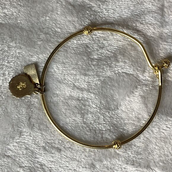 Lilly Pulitzer Bundle of 3 Bangle Charm Gold Tone Bracelets Elephant Shell Fruit - Picture 7 of 12